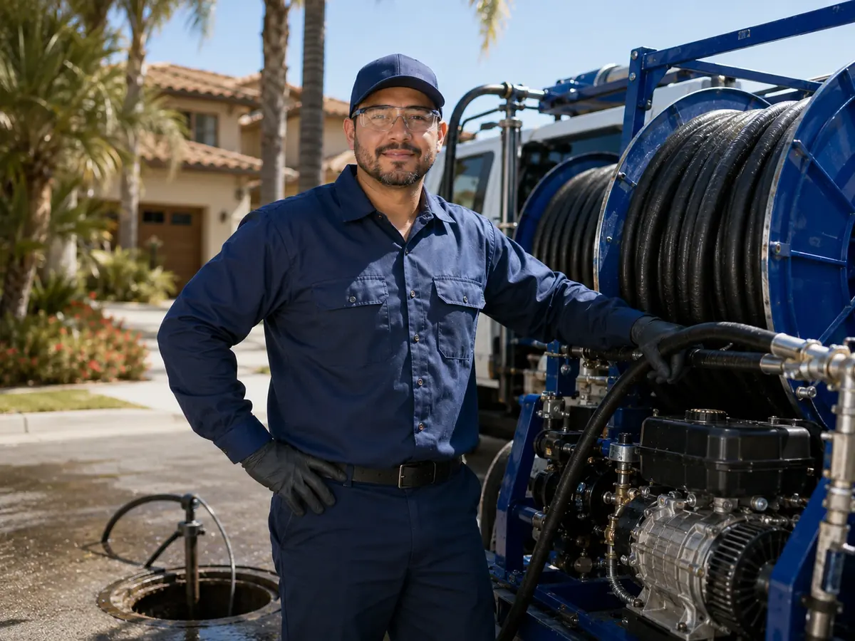Hydro jet sewer cleaning in Angelus Oaks
